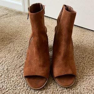 Brown Suede Block Heels